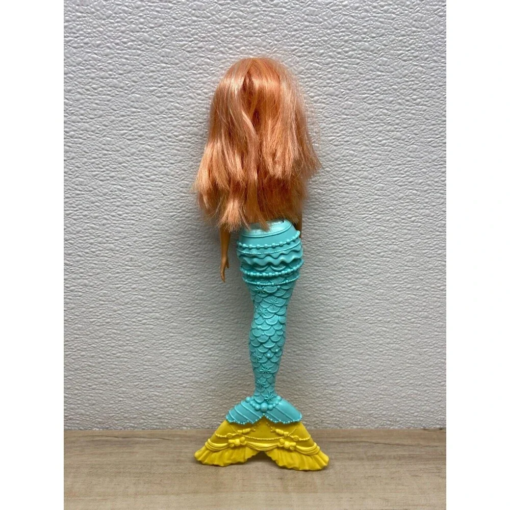2017 Mattel Barbie Mermaid Doll Aqua Yellow Tail Peach Pink Hair 13in Tall
